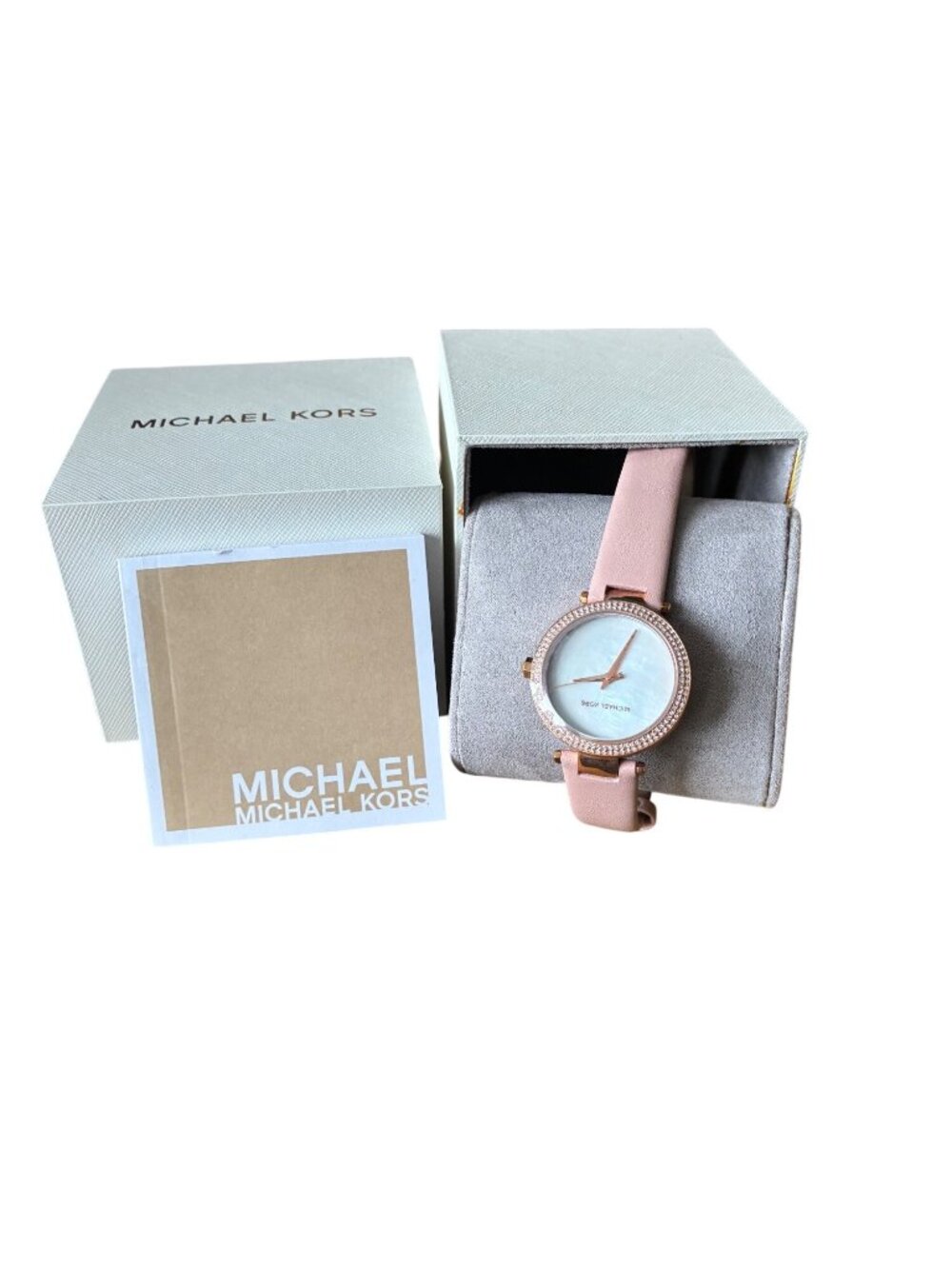Michael‎ Kors MK2590 Mini Parker  Watch Womens Rose Gold-Tone Watch Pink Leather